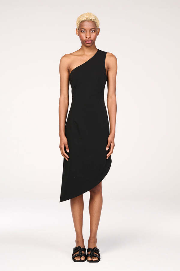 MM6 MAISON MARGIELA Asymmetric one-shoulder dress - Black