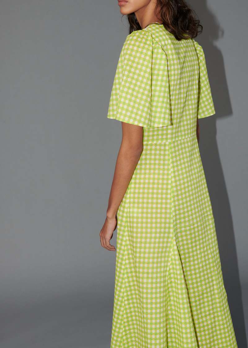 permanent vacation Lykke Dress - Lime Check