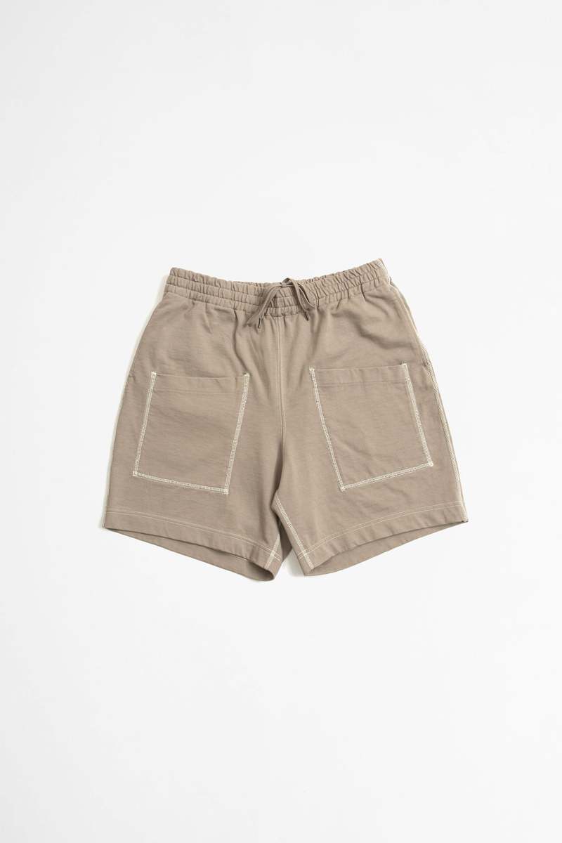 Auralee High Density Organic Cotton Jersey Shorts - Gray Beige