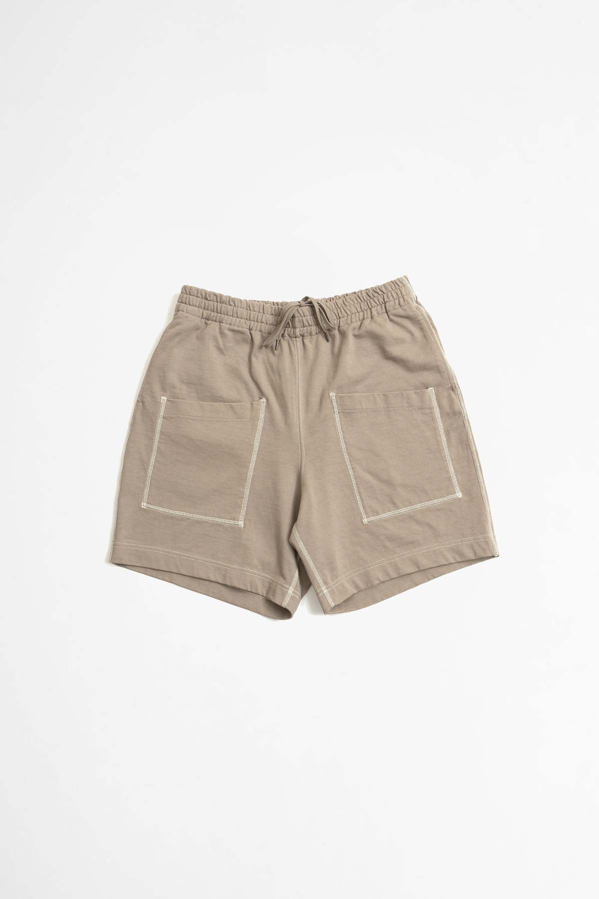 Auralee High Density Organic Cotton Jersey Shorts - Gray Beige