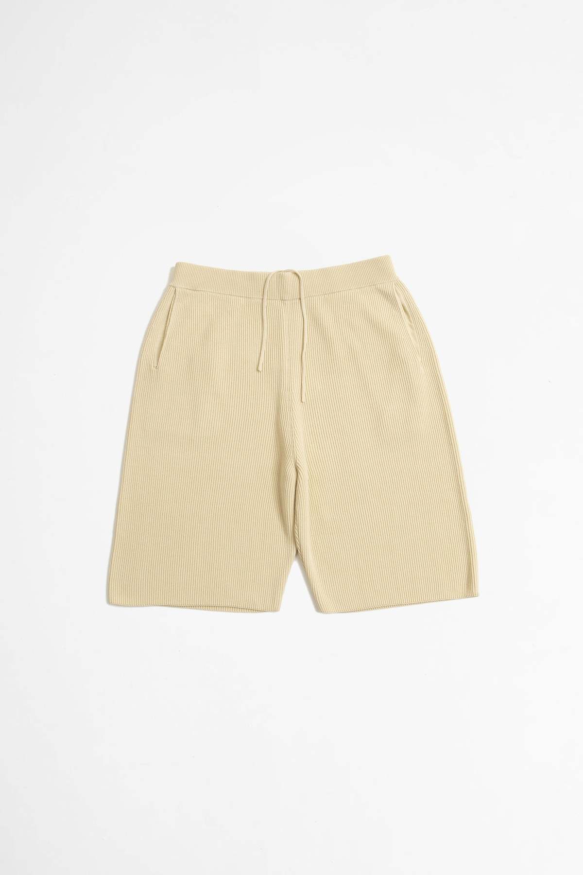 Auralee Super Hard Twist Rib Knit Shorts - Ivory | Garmentory 