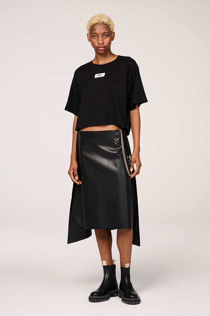 【送料&関税込】MM6 Maison Margiela Maxi Leather Skirt Asymmetric-faux-leather-skirt-