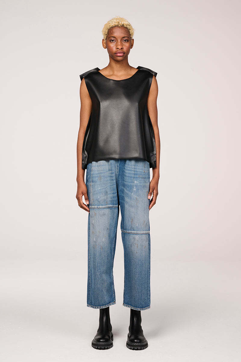 MM6 Maison Margiela Elasticated Cropped Jeans - Blue