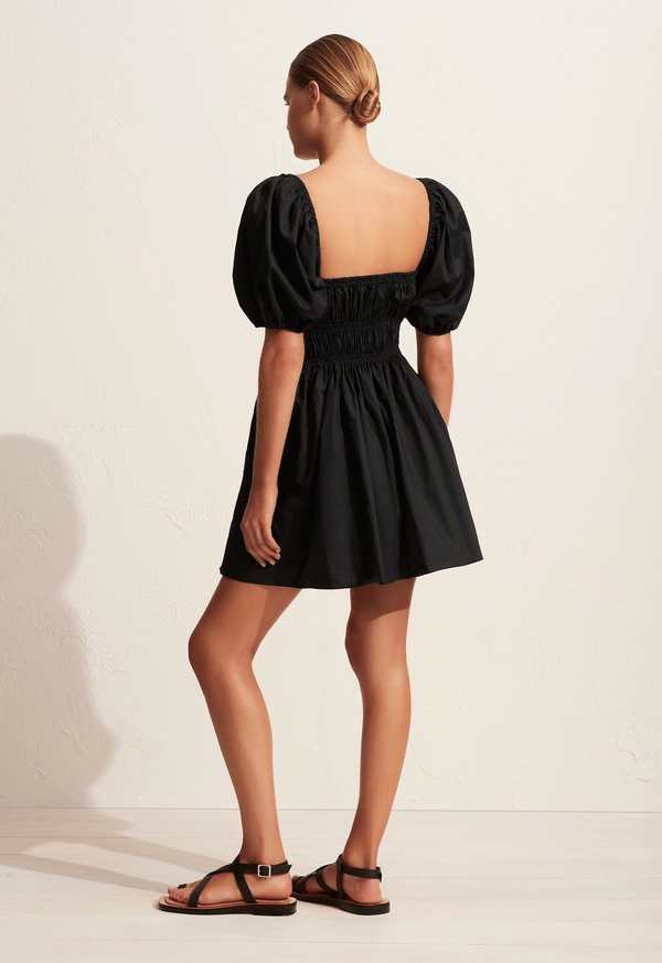pintucked shirred mini dress in black Pintucked Shirred Mini Dress in Blush main image 0
