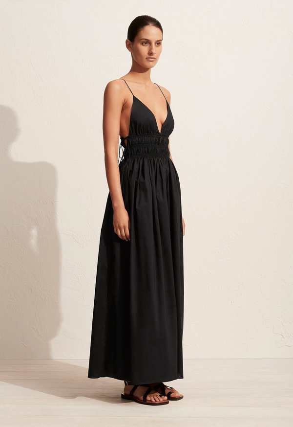 Matteau Shirred Triangle Dress - Black