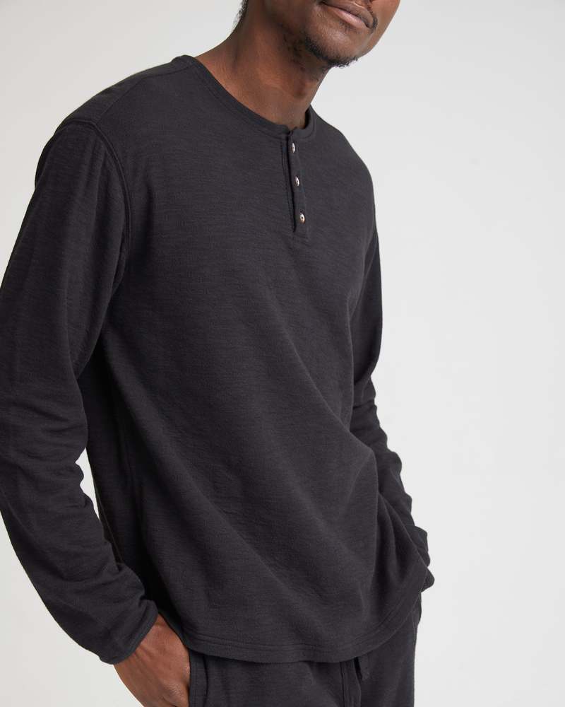 Richer Poorer Men's Thermal Slub Cotton Long Sleeve Henley