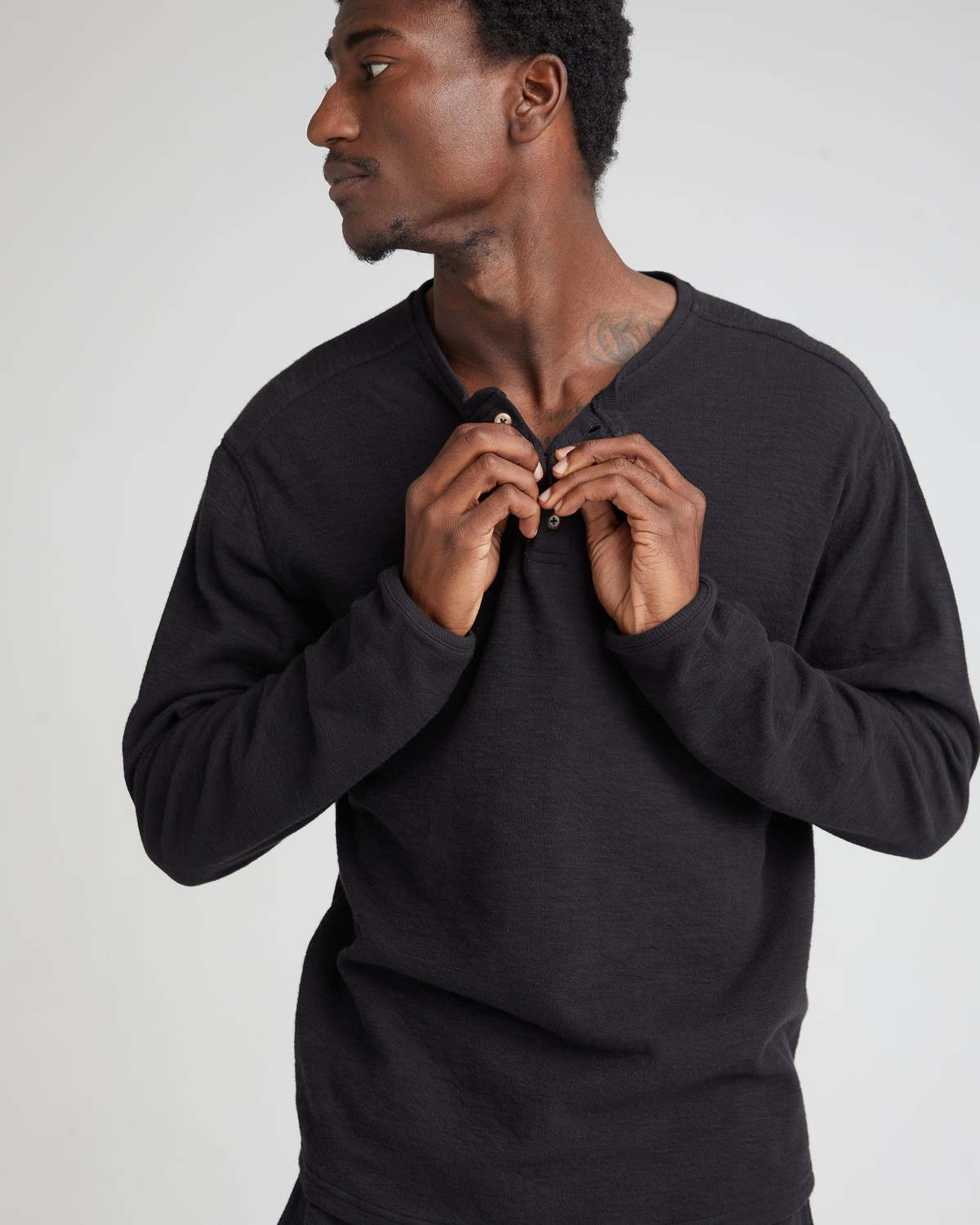 Richer Poorer Men's Thermal Slub Cotton Long Sleeve Henley - Image 4 of 18