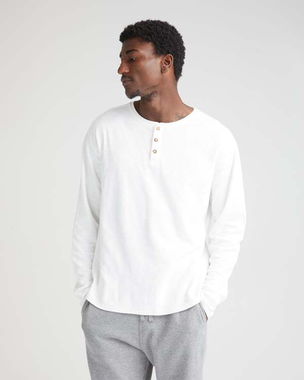 Richer Poorer Men's Thermal Slub Cotton Long Sleeve Henley