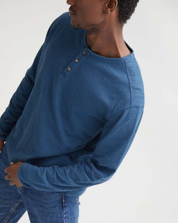 Richer Poorer Men's Thermal Slub Cotton Long Sleeve Henley