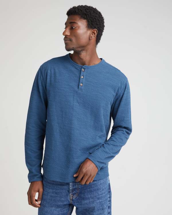Richer Poorer Men's Thermal Slub Cotton Long Sleeve Henley