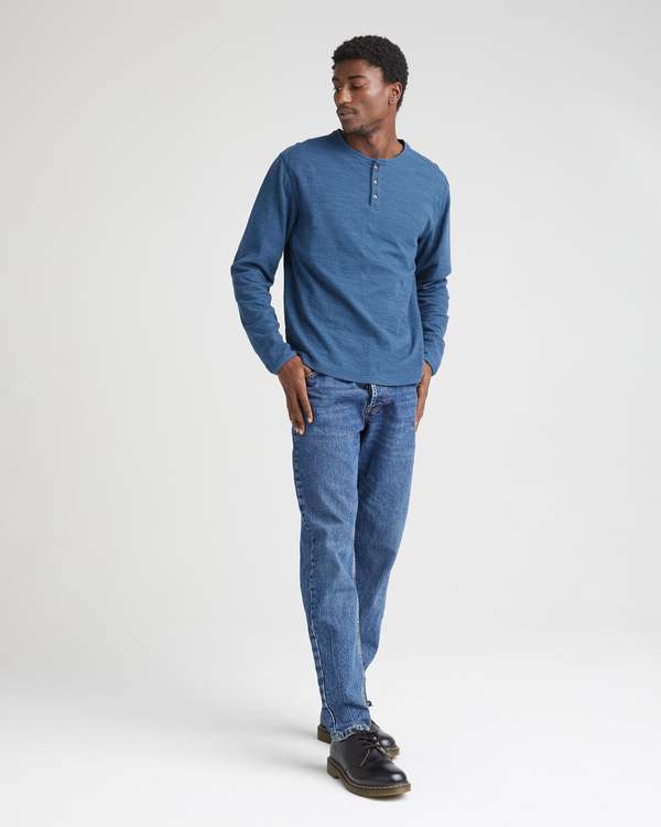 Richer Poorer Men's Thermal Slub Cotton Long Sleeve Henley