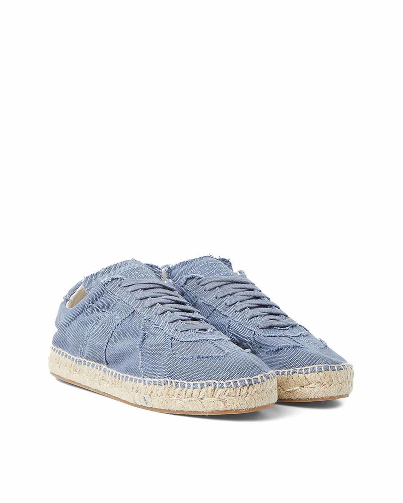 サンダル MAISON MARGIELA Powder Blue Canvas Espadrilles Maison Margiela Tan Replica Espadrilles Maison Margiela
