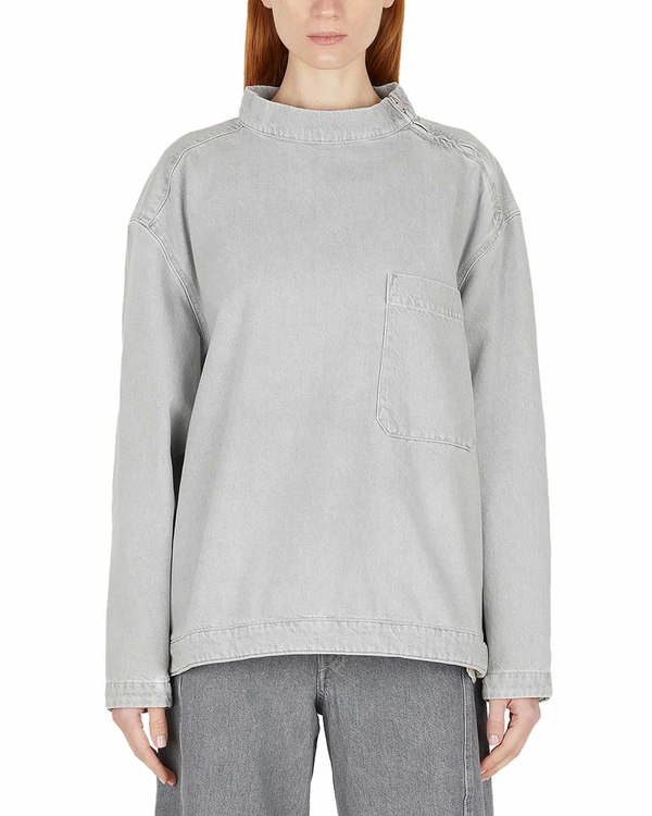 Lemaire long L/S Top with Zip - Grey | Garmentory