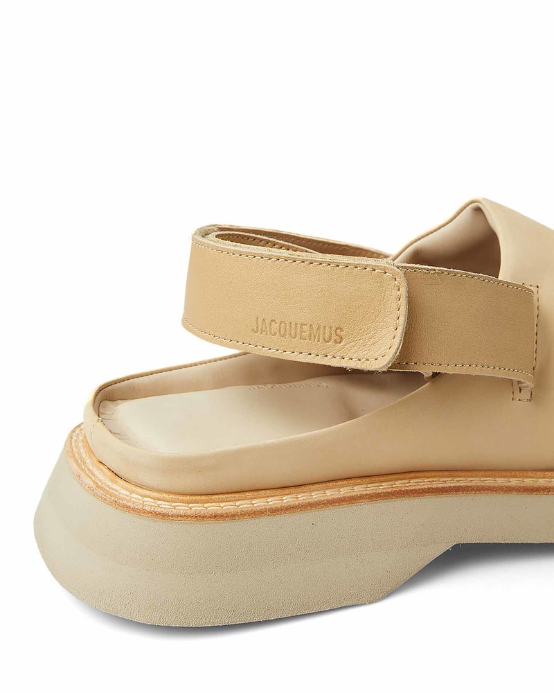 Jacquemus Les mules Carré Sling-Back Shoes - Beige | Garmentory