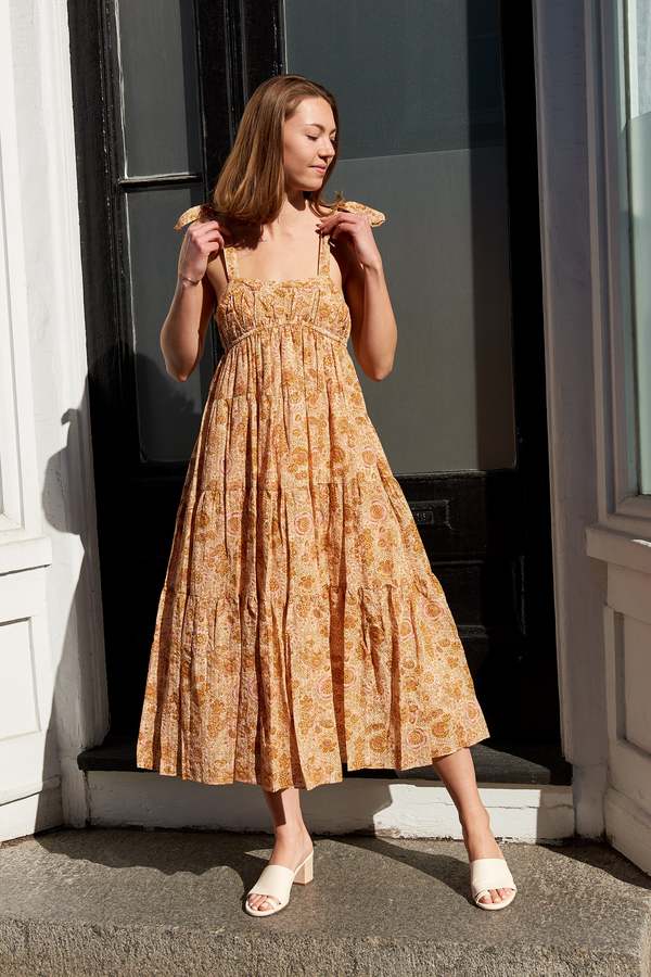 knee length dresses for ladies Cordelia Embellished Maxi Dress in Coffee Brown – Lace & Beads