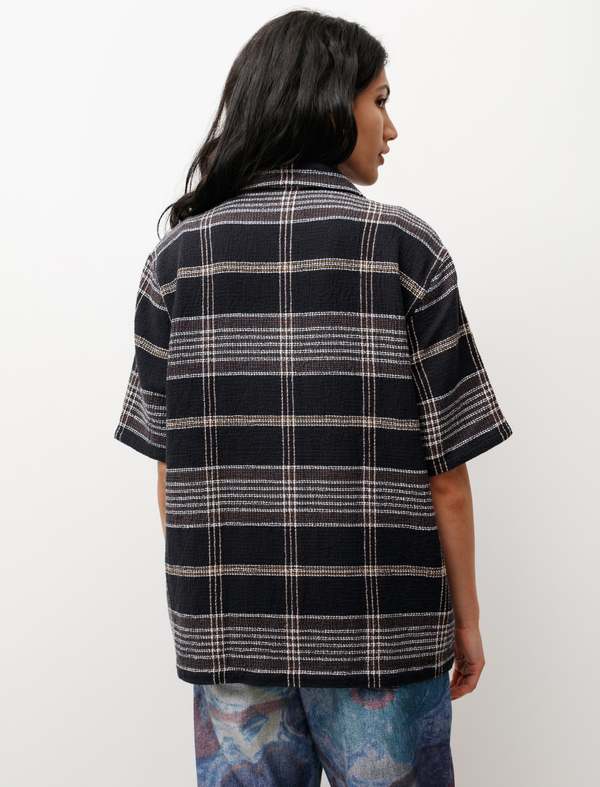 Our Legacy Elder Shirt Short Sleeve - Navy Plaid | Garmentory