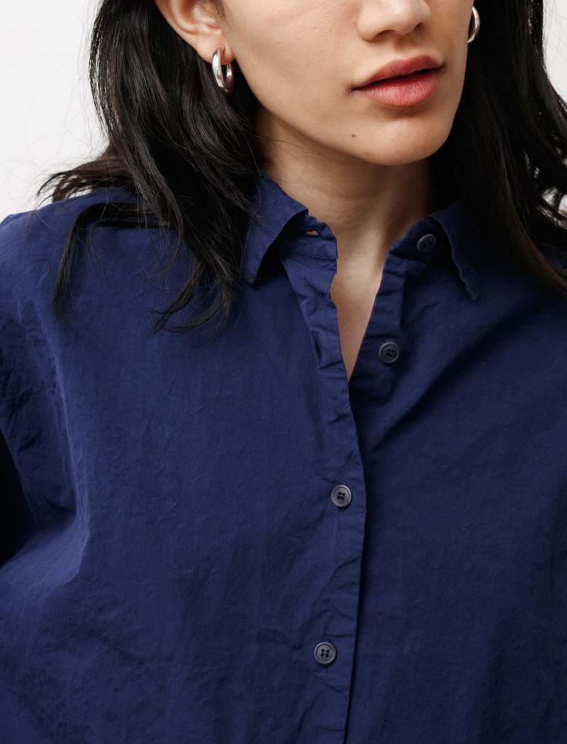 Casey Casey Womens Waga LS Paper Cotton Shirt - Indigo