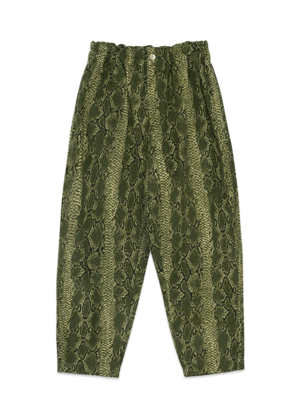 YMC Dum Dum Cotton Ripstop Snakeskin Print Trousers - Green