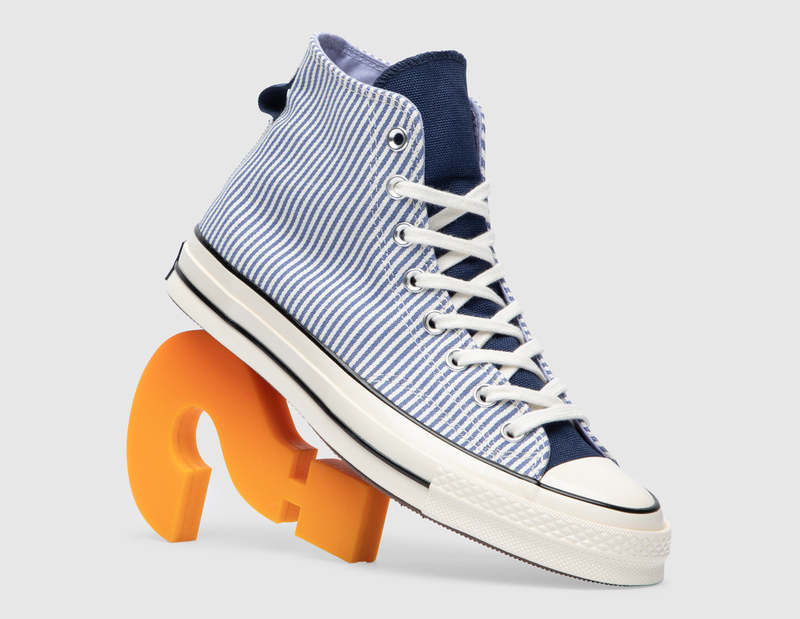 Converse Chuck 70 Crafted Stripe Hi Washed Indigo - Egret/Black