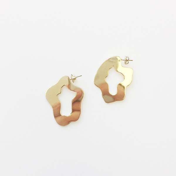 Lane Walkup Swimming Pool Earrings Gold Garmentory