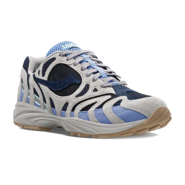Saucony Grid Azura 2000 Grey/Dark Blue Garmentory