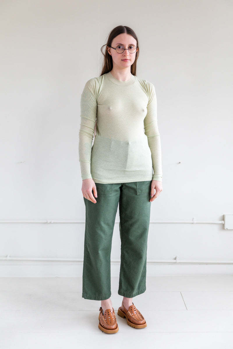 Auralee GIZA SUPER HIGH GAUGE SHEER RIB LONG SLEEVE TEE