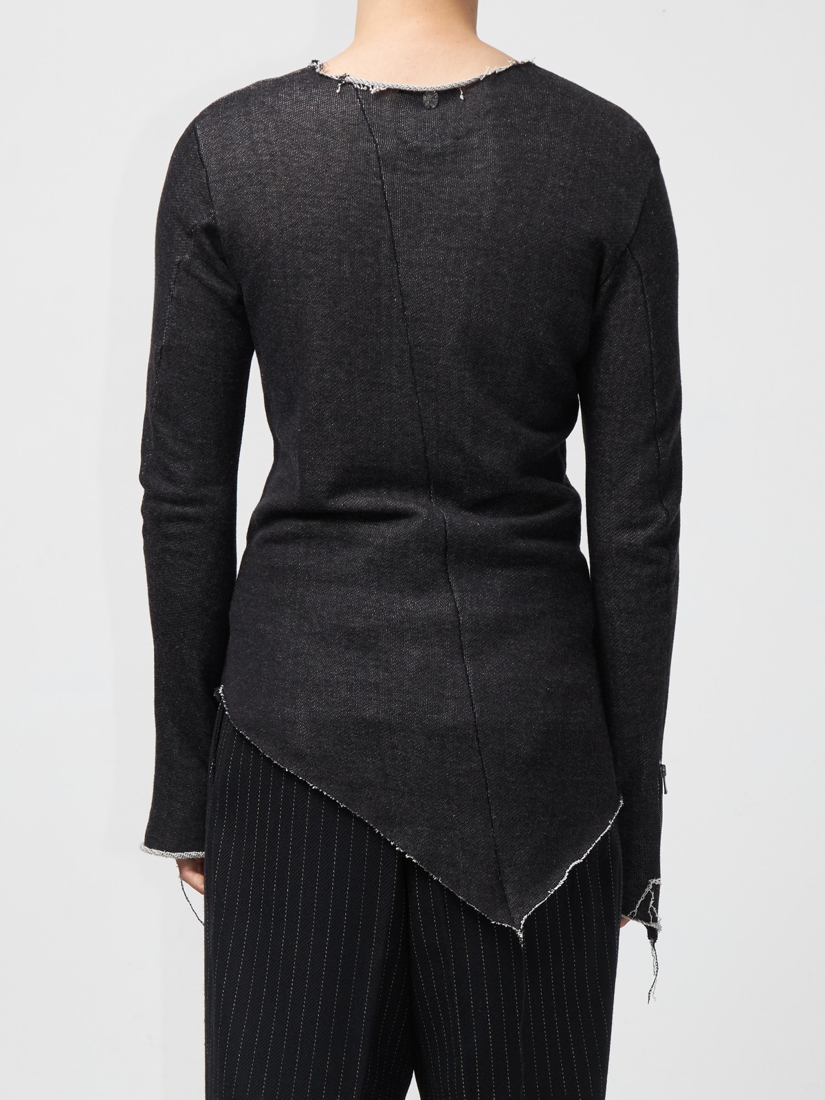 FAGASSENT カットソー TOSHIKI AOKI Pre-Loved] Fagassent Toshiki Aoki Zip Sleeve Raw Edge Cotton