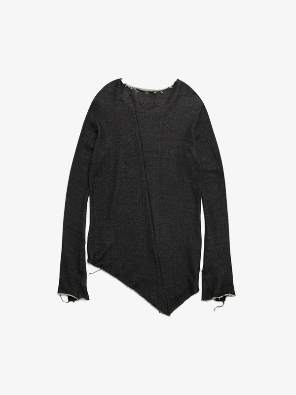 FAGASSENT カットソー TOSHIKI AOKI Pre-Loved] Fagassent Toshiki Aoki Zip Sleeve Raw Edge Cotton