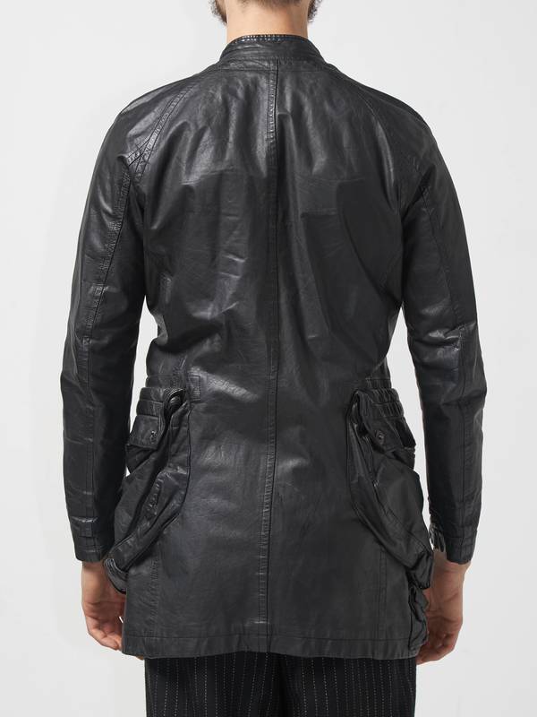 Neil Barrett Black Field Leather Jacket-BLACK | Garmentory