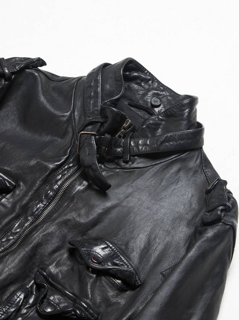Neil Barrett Black Field Leather Jacket-BLACK | Garmentory