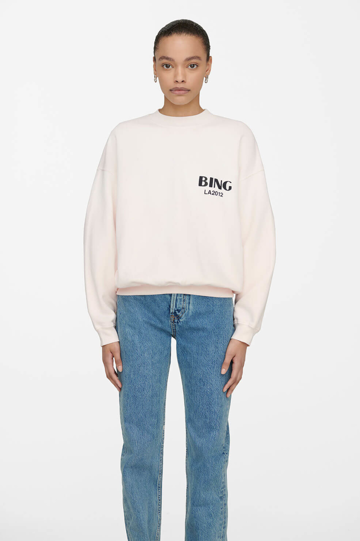 Anine Bing Jaci Sweatshirt - Bing LA/Washed Pink | Garmentory
