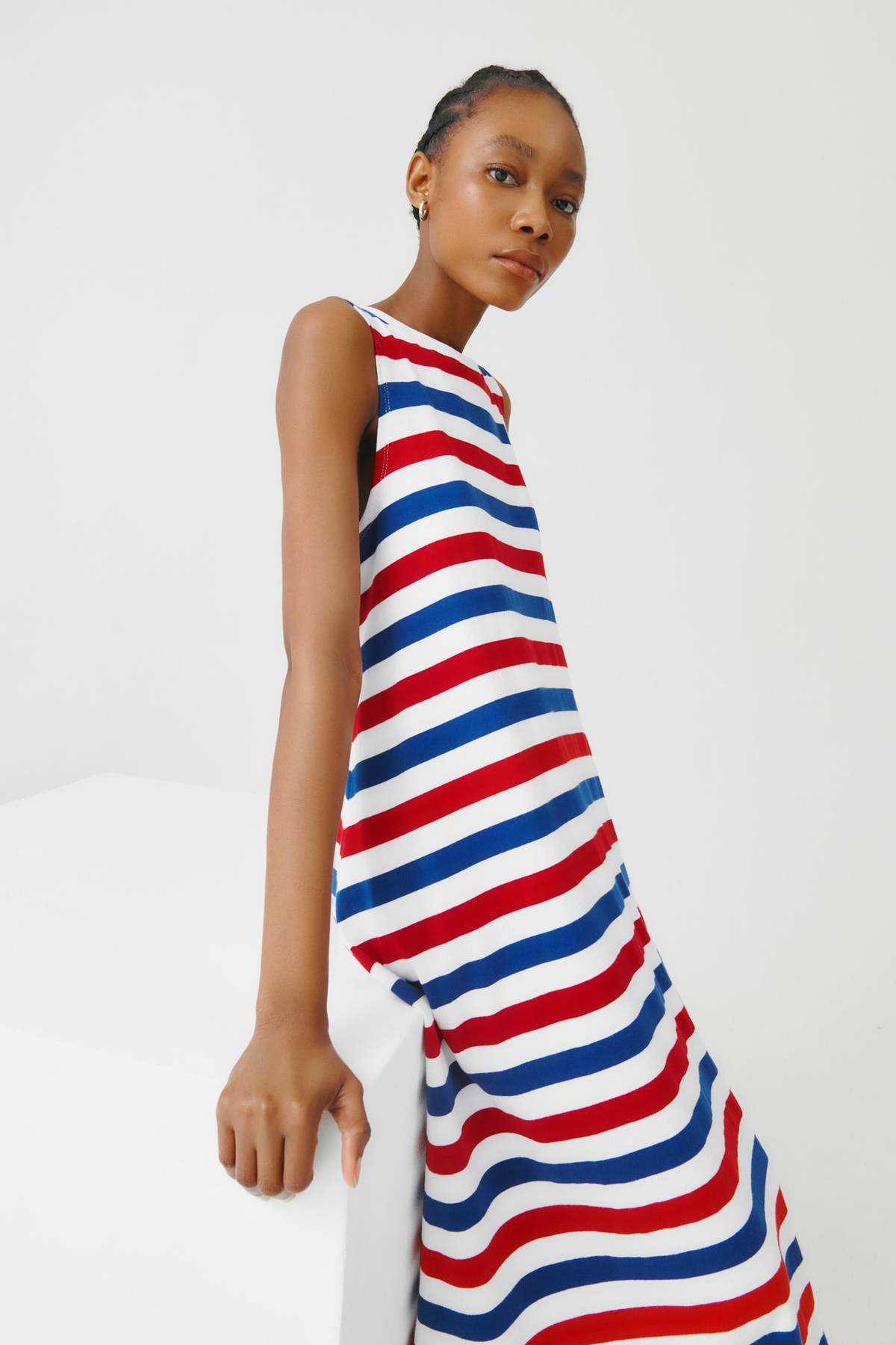 Kowtow Rugby Tank Swing Dress Red/Blue Stripe Garmentory