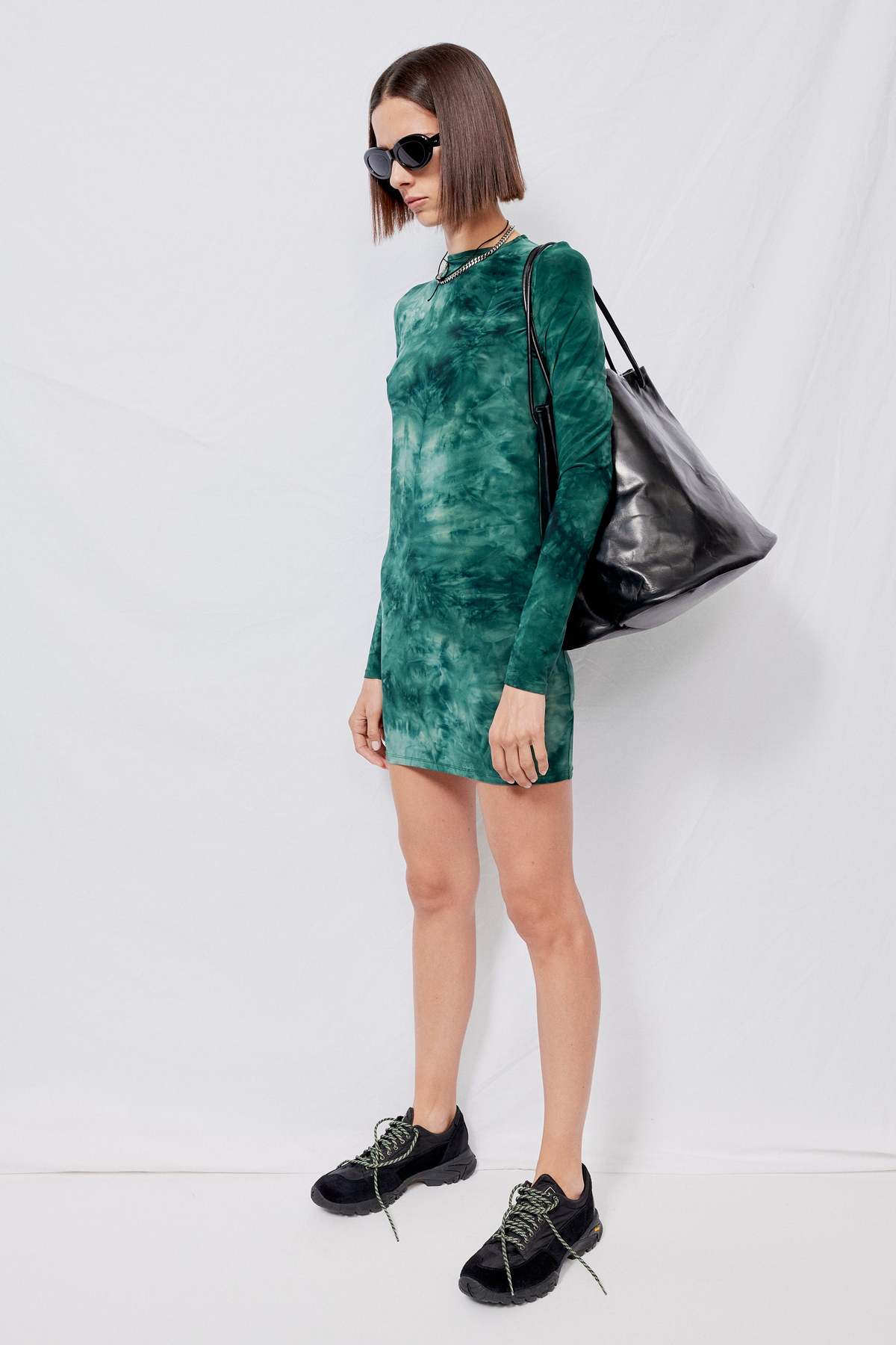 Assembly Tie Dye Long Sleeve Mockneck Mini Dress - Green | Garmentory Assembly Tie Dye Long Sleeve Mockneck Mini Dress - Green | Garmentory
