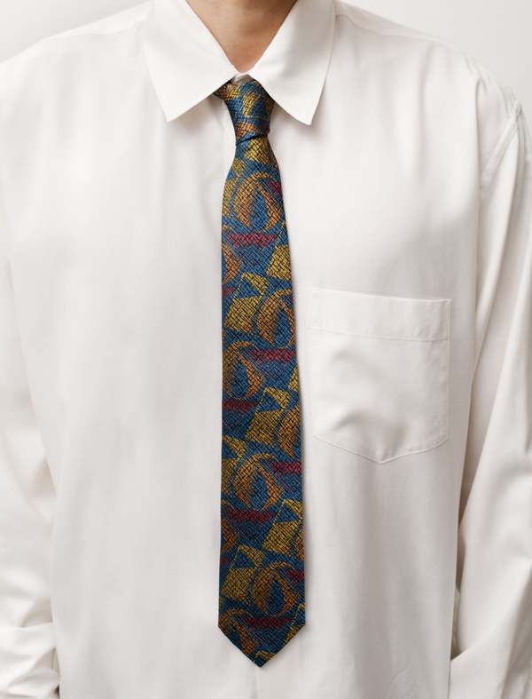 Hender Scheme Mens Silk Necktie - Abstract Cobalt | Garmentory 