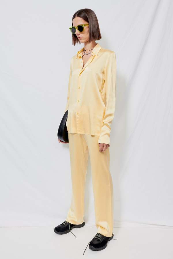 キキ　GABRIELA COLL GARMENTS シルクトップス Gabriela Coll Garments NO.92 Heavy Silk Shirt - Yellow | Garmentory