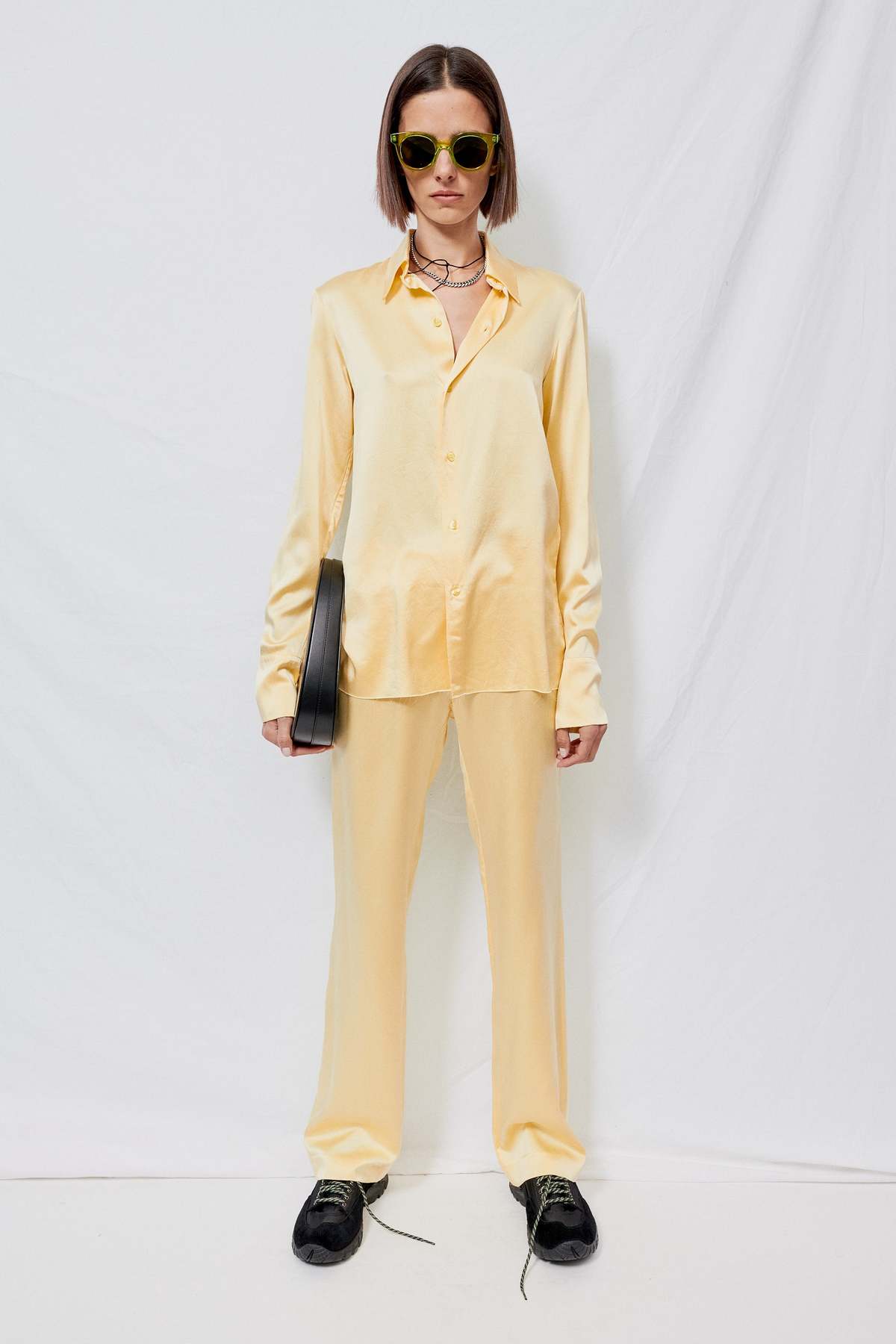 Gabriela Coll Garments NO.92 Heavy Silk Shirt - Yellow | Garmentory