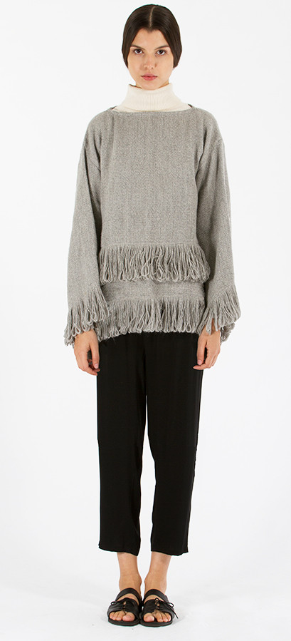 VOZ Fringe Top Gray VOZ Fringe Top Gray