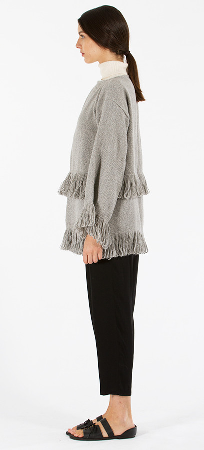 VOZ Fringe Top Gray VOZ Fringe Top Gray