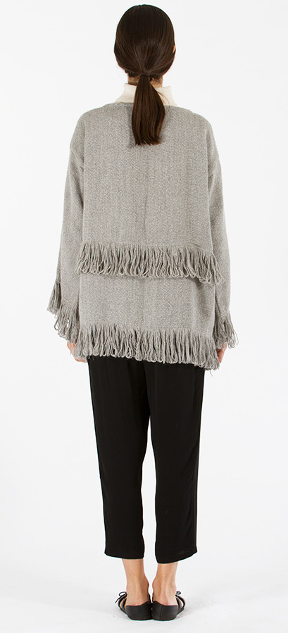 VOZ Fringe Top Gray VOZ Fringe Top Gray