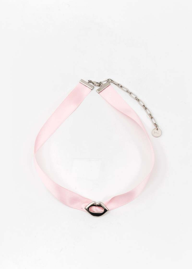 GMBH SILVER LIP RIBBON CHOKER - PINK | Garmentory