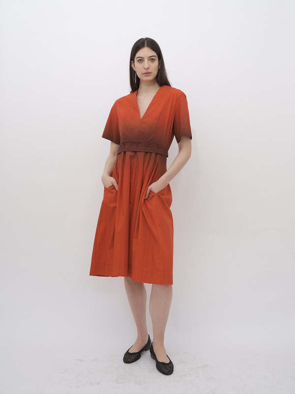 brown dresses for birthday Brown Ombre Crinkle Maxi Dress – Mint Velvet