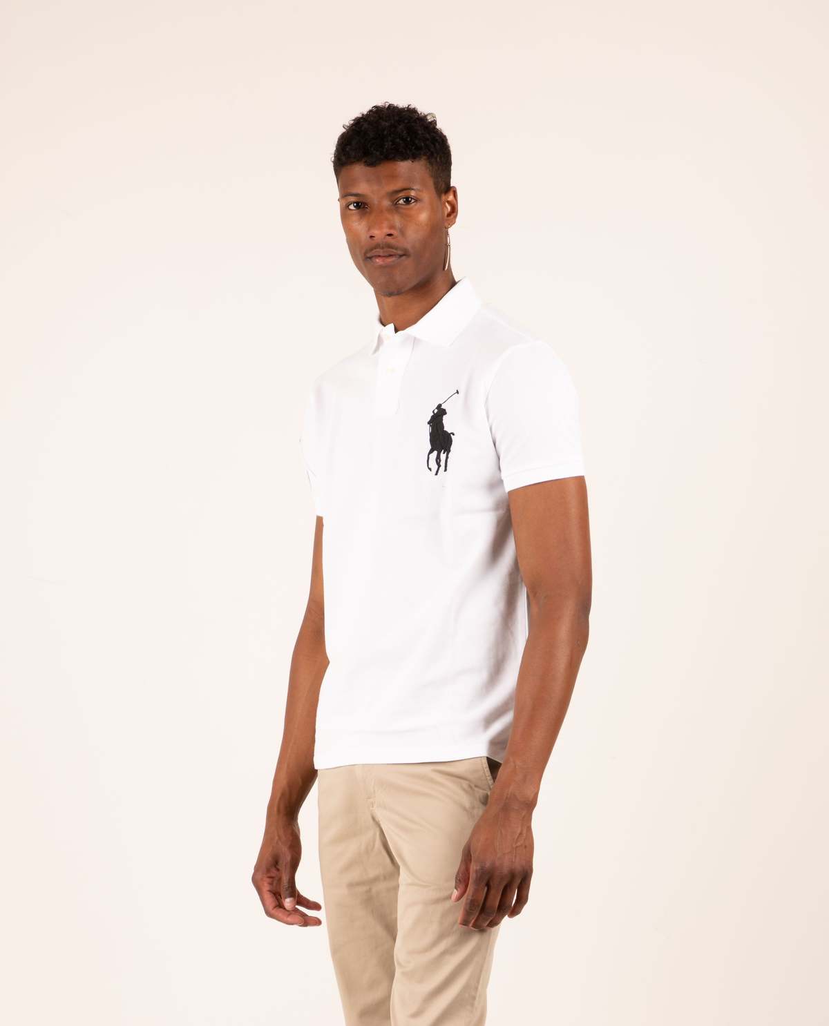 Polo Ralph Lauren Custom Slim Fit Big Pony Mesh Polo - White