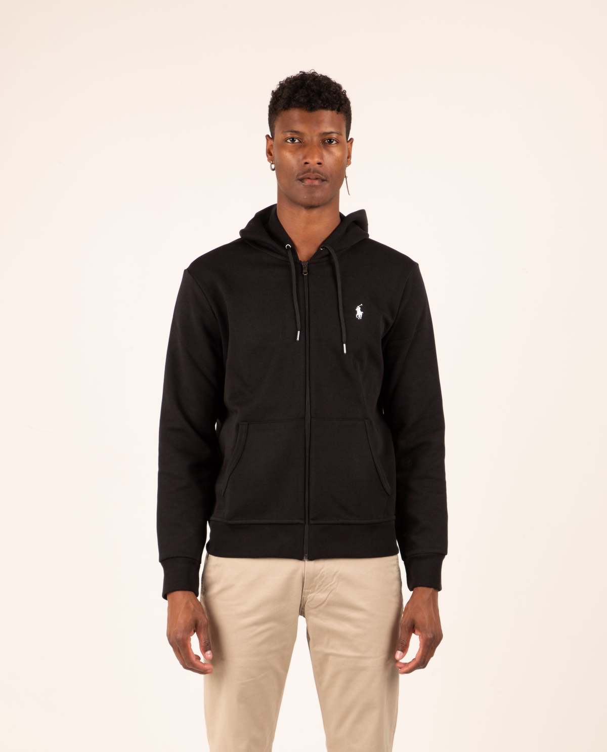 Polo Ralph Lauren Double-Knit Full-Zip Hoodie - Black | Garmentory