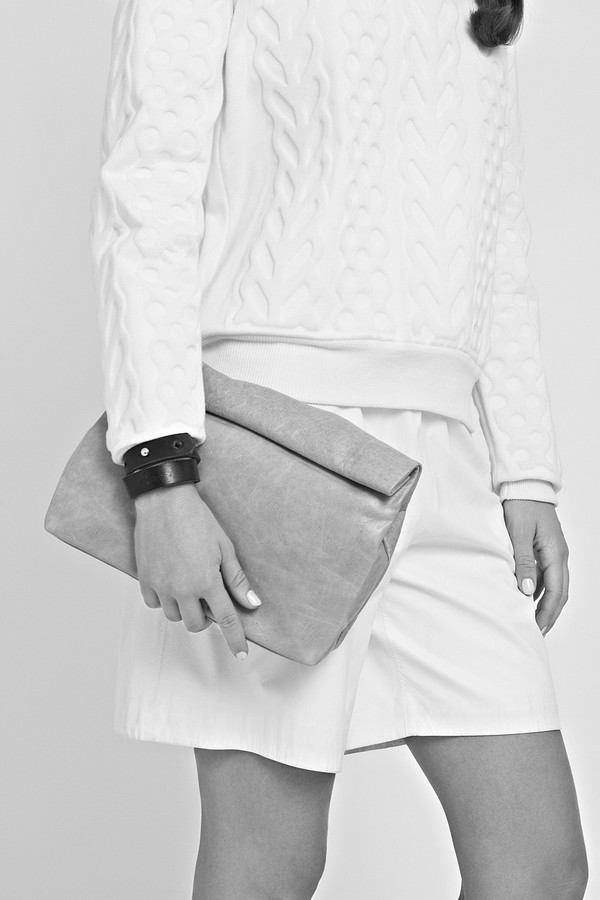 Marie Turnor The Lunch Clutch - Sand Shimmer Suede Marie Turnor The Lunch Clutch - Sand Shimmer Suede