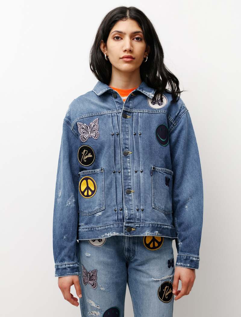 Lサイズ ニードルスAssorted Patches straight Jean Needles Assorted Patches Straight Jean - Blue | Garmentory