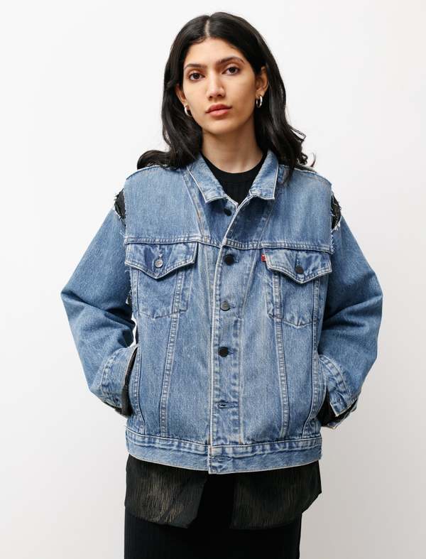 Needles Rebuild Covered Shadow Dot Jean Jacket - Blue | Garmentory