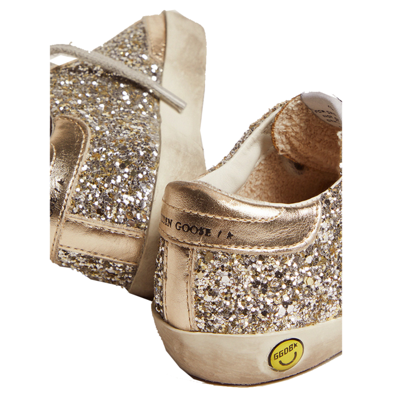 Kids Golden Goose Super-Star Glitter Upper Laminated Lacing