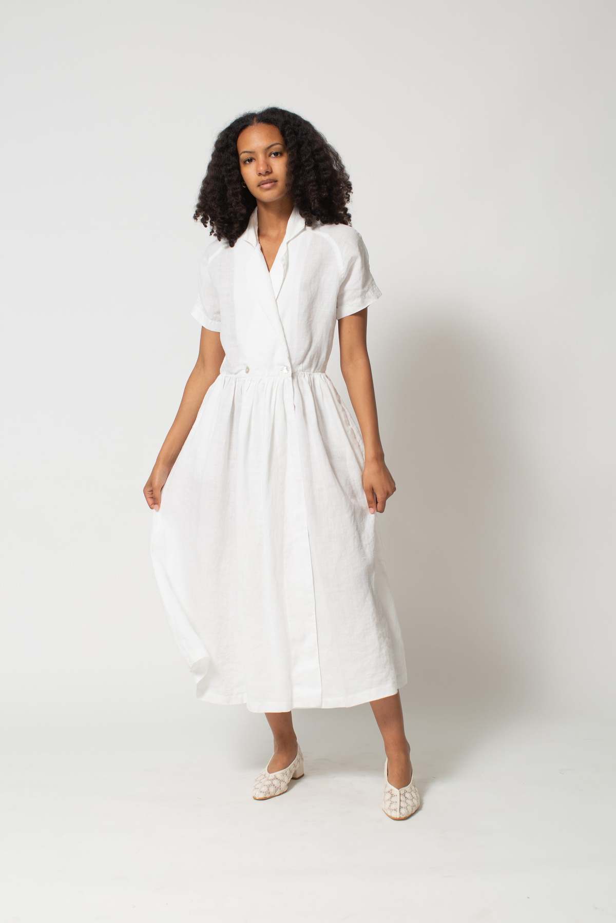 Preservation Vintage Linen Wrap Dress - White | Garmentory