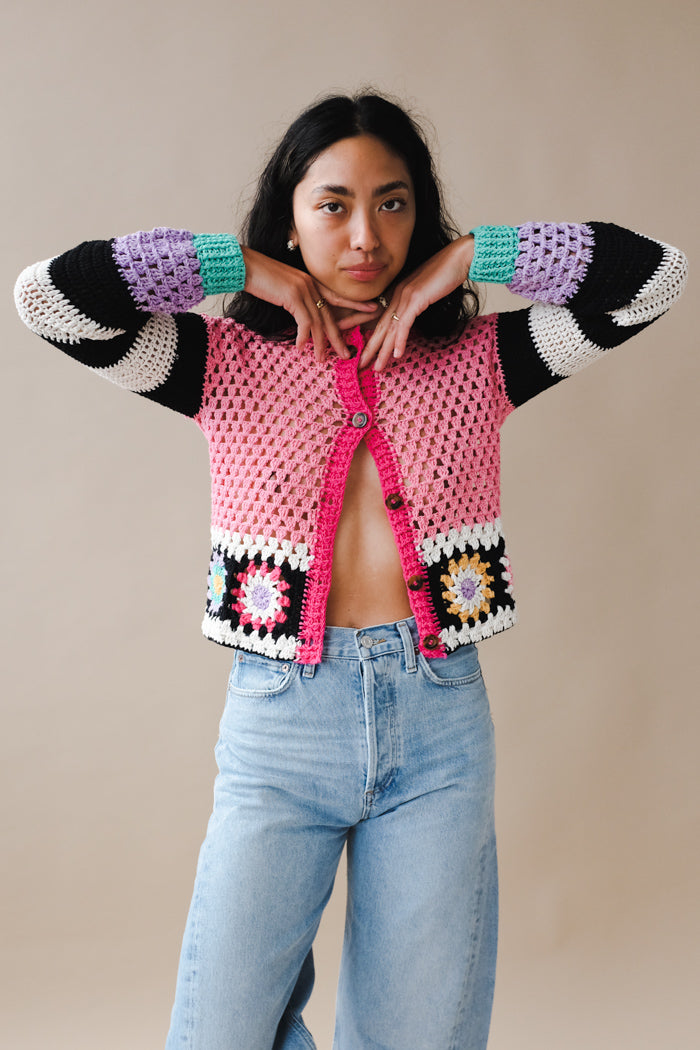 Tach Clothing MELODY CROCHET CARDIGAN multi Garmentory