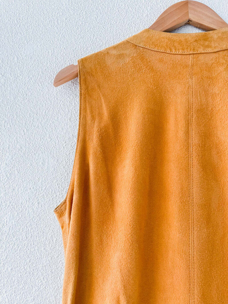 VINTAGE Deep Lake CALVIN KLEIN APRICOT SUEDE DRESS